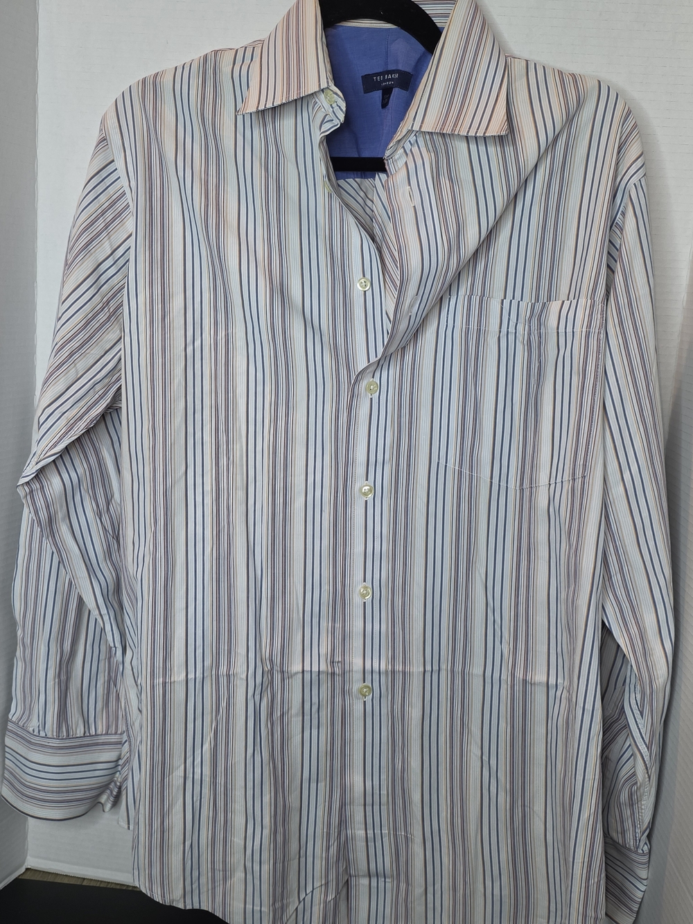 Ted Baker Men's Multi-Stripe Dress Shirt in Blue, White, Pink